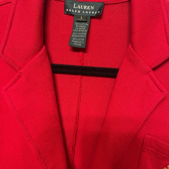 Raphael Lauren Blazer sweater great condition color red size L - Picture 3 of 9